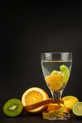 Dietary brunch. Raw food. Diet concept. Fresh fruit.
