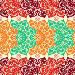 Ethnic floral seamless pattern