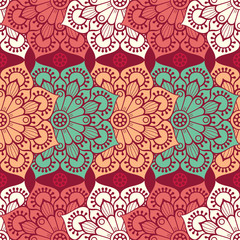 Ethnic floral seamless pattern