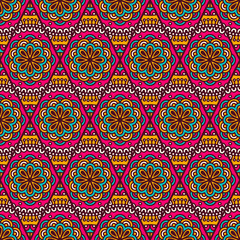 Ethnic floral seamless pattern