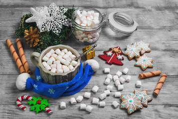 Hot drink chocolate marshmallow