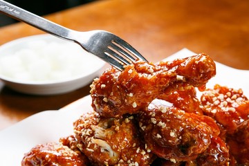  seasoned spicy chicken, yangnyeom chicken, 양념치킨