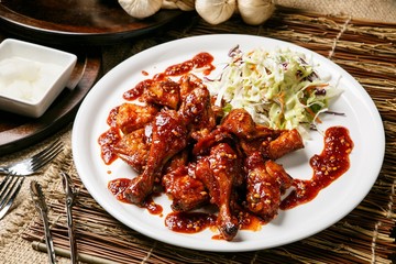  seasoned spicy chicken, yangnyeom chicken, 양념치킨