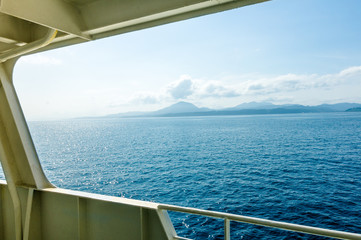 on the deck, watch the sea
