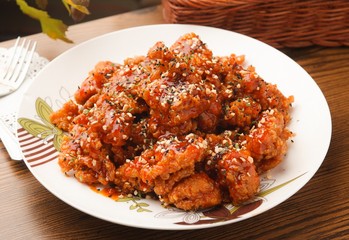  seasoned spicy chicken, yangnyeom chicken, 양념치킨