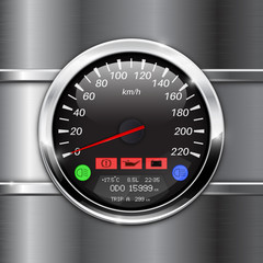 Speedometer on metal background