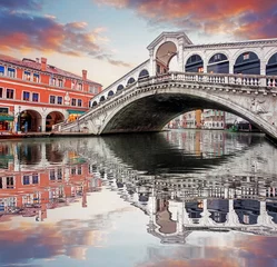 Gartenposter Brücken Venedig - Rialtobrücke und Canal Grande