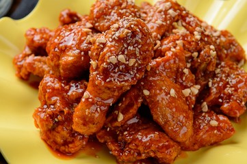  seasoned spicy chicken, yangnyeom chicken, 양념치킨