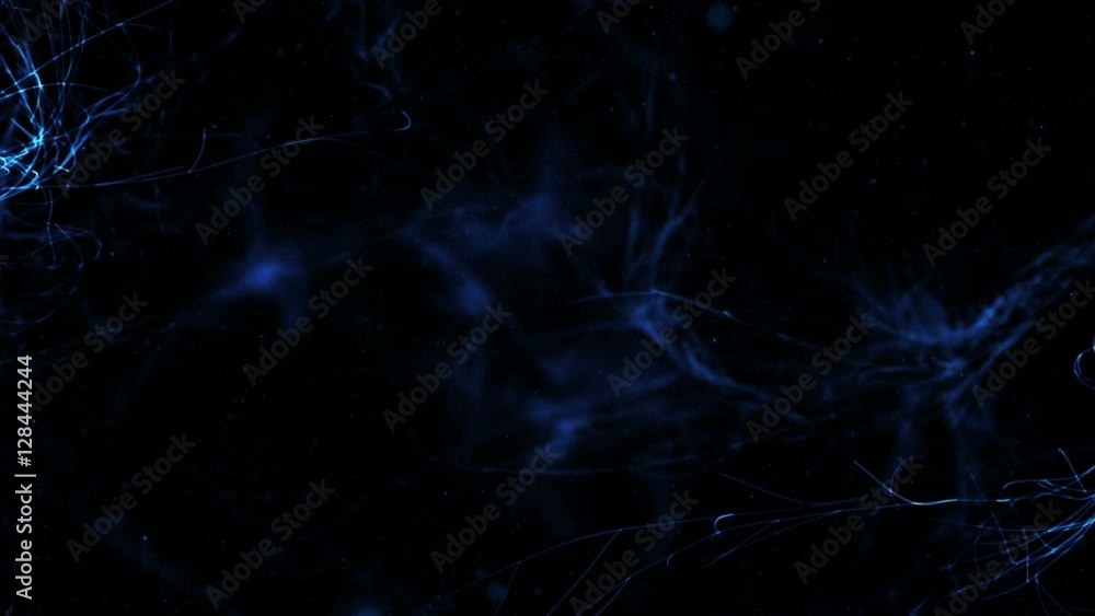 Poster abstract 3d rendering of kinked and bended lines. camera moving through the massive of thin lines wi