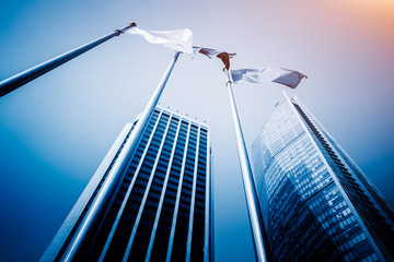 low angle view of skyscrapers in Shenzhen,China.