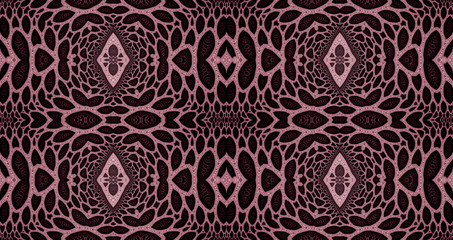 Abstract fractal high resolution seamless pattern background ideal for carpets, tapestries, fabric and wallpapers with a detailed abstract flower pattern in a grid in dark vivid colors