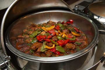 Roast pork with gravy sauce