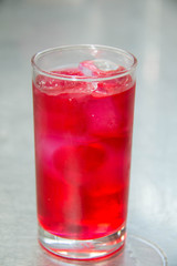 Traditional thai drink,Iced roselle juice.