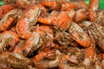 fried Shrimp  with olive oil