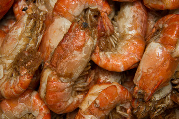 fried Shrimp  with olive oil