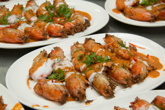 shrimp fried in a spicy coconut sauce