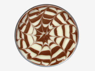 Striped sour cream jelly, top view