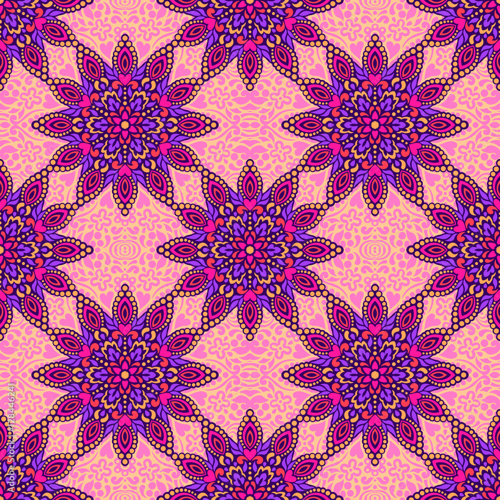 Poster seamless background with abstract ethnic pattern.