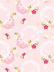 Fototapeta premium 桜 雪輪イラスト