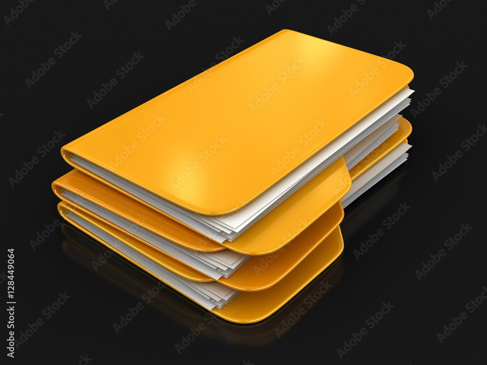 Poster folder and files. image with clipping path