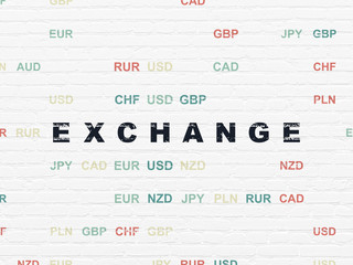 Currency concept: Exchange on wall background