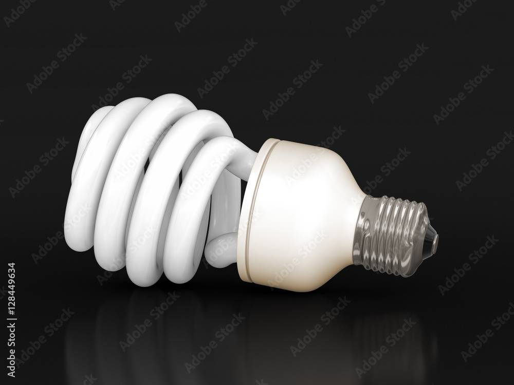 Poster energy saving light bulb. image with clipping path