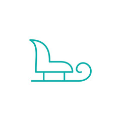 sleigh sledge sled line icon