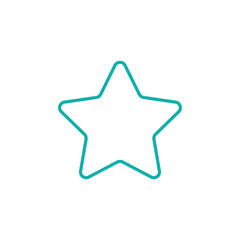star rating five point pointed line icon blue on white