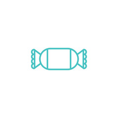 sweet candy sugar lollipop peppermint mint line icon blue and white