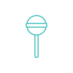 lollipop sweet candy sugar line icon blue and white