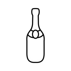 champagne bottle alcohol line outline icon