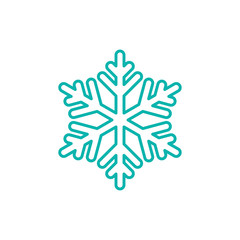 snowflake snow freeze winter thin line outline icon