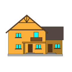 Flat vector illustration house for the creation of the urban lan