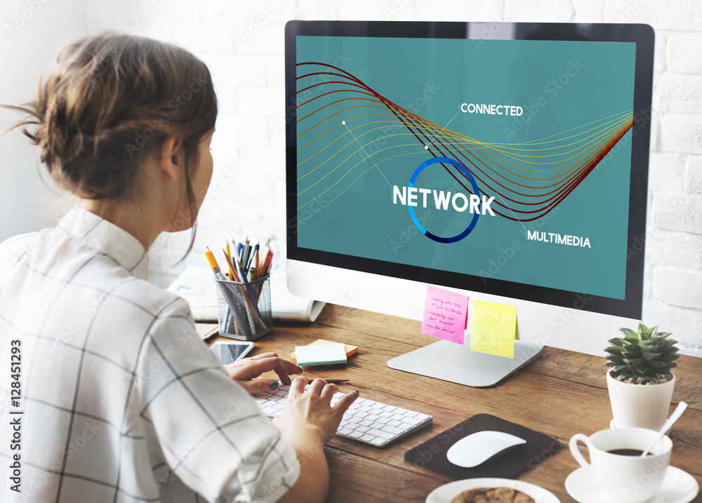 Poster network communication connection web concept