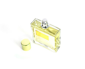 Perfume in beautiful bottle isolated on white background