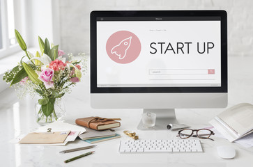 Business Startup Launch Strategy Vision Concept