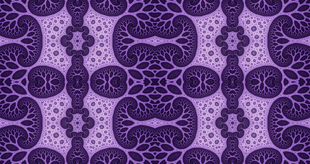Naklejka premium Abstract fractal high resolution seamless pattern background ideal for carpets, tapestries, fabric and wallpapers with a detailed abstract flower pattern in an interconnected grid in vivid colors 