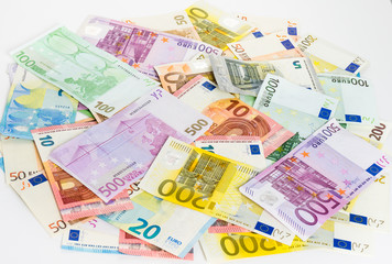 euro banknote money  finance concept cash on white background