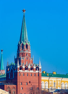 The towers of the Kremlin in Moscow, Russia