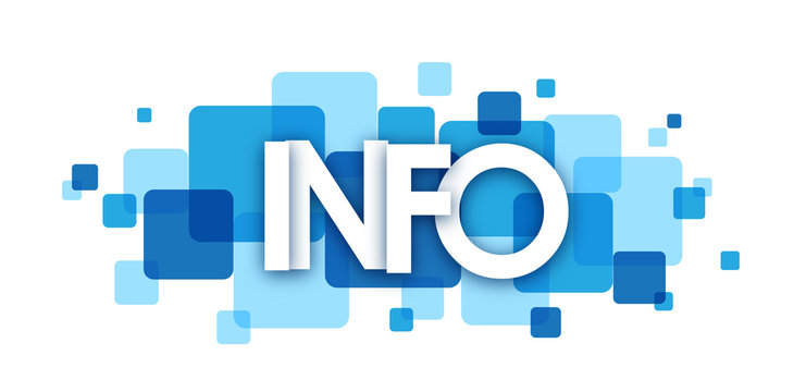 "INFO" Blue Overlapping Letters Vector Icon