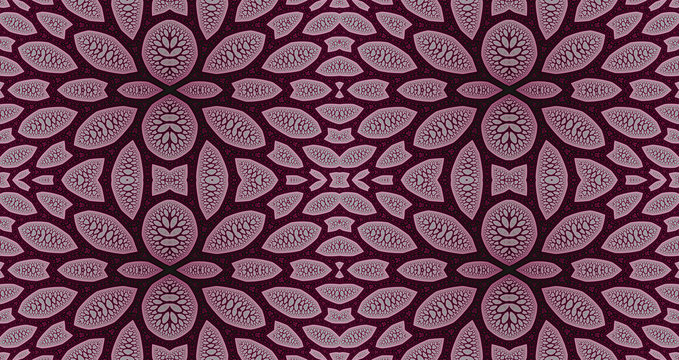 Abstract fractal high resolution seamless pattern background ideal for carpets, tapestries, fabric and wallpapers with a detailed abstract geometric flower pattern