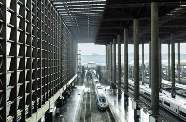 Railway station for high speed express trains in Europe
