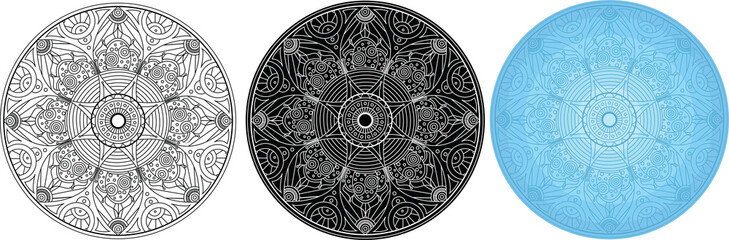 Fantastic mandala for coloring book. Round pattern