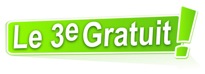 le troisième gratuit sur étiquette verte