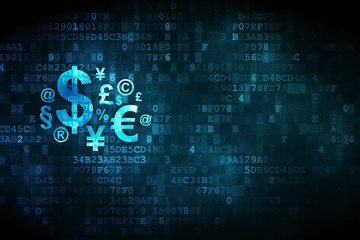 Advertising concept: Finance Symbol on digital background