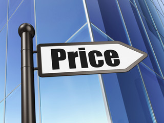 Obraz premium Marketing concept: sign Price on Building background