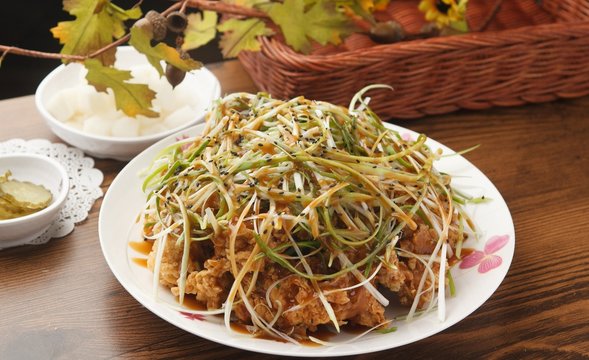 chicken with green onion, 파닭, padak