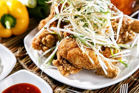 chicken with green onion, 파닭, padak, paa dak
