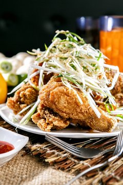 chicken with green onion, 파닭, padak, paa dak