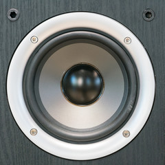 Sound speakers close-up. Audio stereo system
